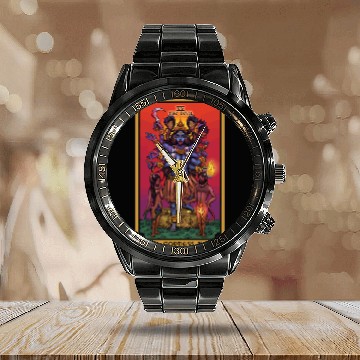 Discover The Goddess Kali The Devil Tarot Card Hindu Indian Calendar Steel Band Watch