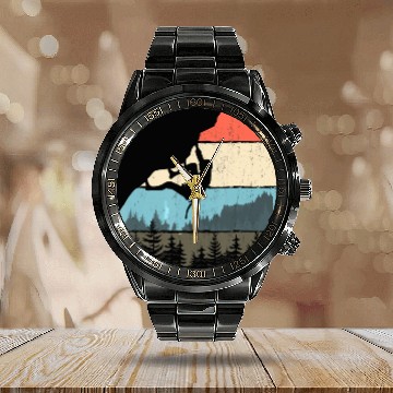 Discover Vintage Style Rock Climbing Retro Bouldering Calendar Steel Band Watch