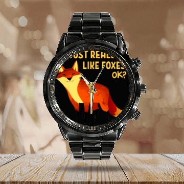 Discover I Just Really Like Foxes OK Funny Animal Fox Calendar Steel Band Watch