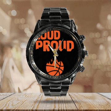 Discover Loud And Proud Basketball Mom Calendar Steel Band Watch