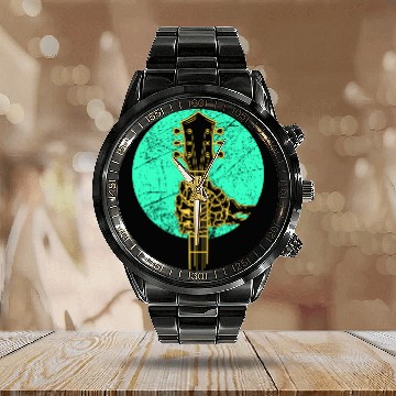 Discover Bass Guitar Skeleton Calendar Steel Band Watch