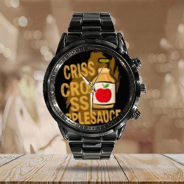 Discover Preschool Teacher Criss Cross Applesauce Calendar Steel Band Watch