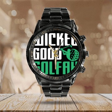 Discover Funny New England Accent, Wicked Good Golfer Gift Calendar Steel Band Watch