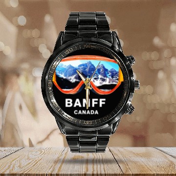 Discover Banff National Park - Banff Canada Calendar Steel Band Watch