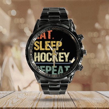 Discover Ice Hockey Gift For Ice Hockey Player Calendar Steel Band Watch