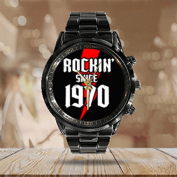 Discover 50 Year Old Classic Rock 1970 50th Birthday Gift Calendar Steel Band Watch