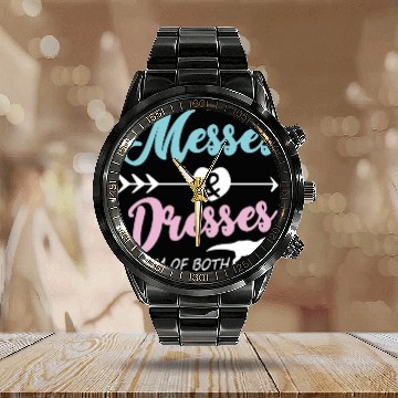 Discover Messes and dresses Calendar Steel Band Watch mom of both funny gift