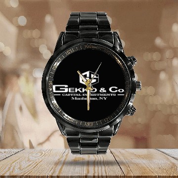 Discover Wall Street | Gekko & Company Classic 80's Movie Calendar Steel Band Watch
