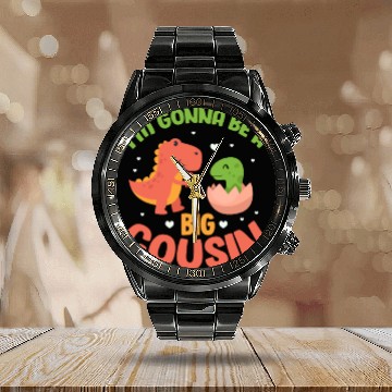 Discover I'm Gonna Be A Big Cousin Pregnancy Announcement Calendar Steel Band Watch