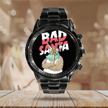 Discover Bad Santa Claus Christmas Tattoo Calendar Steel Band Watch