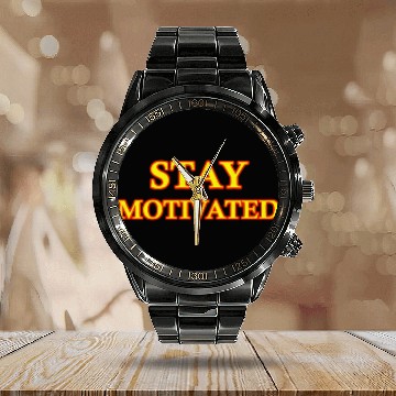 Discover STAY MOTIVATED Motivational and inspirational Calendar Steel Band Watch