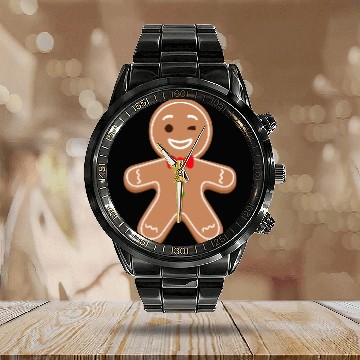 Discover Gingerbread man Calendar Steel Band Watch