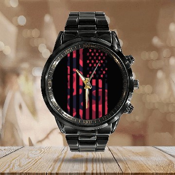 Discover Army camouflage Calendar Steel Band Watch