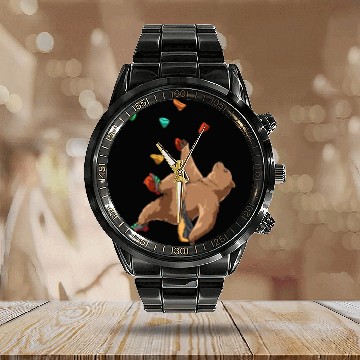 Discover Grizzly Bouldering and Rock Climbing Gift Calendar Steel Band Watch