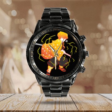 Discover Anime demon Kimetsu no Yaiba zenittsu Lightn Calendar Steel Band Watch