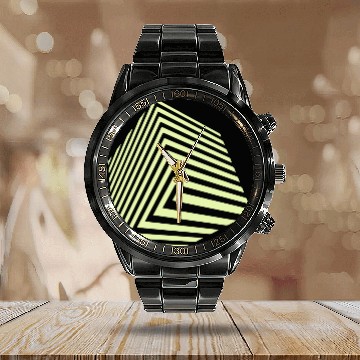 Discover Geometric Cube Calendar Steel Band Watch