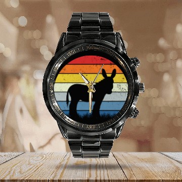 Discover Donkey Retro Calendar Steel Band Watch