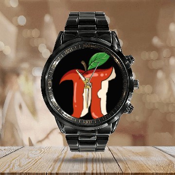 Discover Apple Pie Funny Thanksgiving Math Teacher Gift Calendar Steel Band Watch