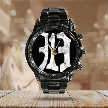 Discover 313 Detroit Calendar Steel Band Watch Vintage Old English D Area Code