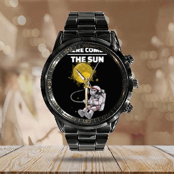 Discover space monkey - here comes the sun Calendar Steel Band Watch