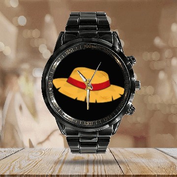Discover Straw Hat Farmer Farm Calendar Steel Band Watch