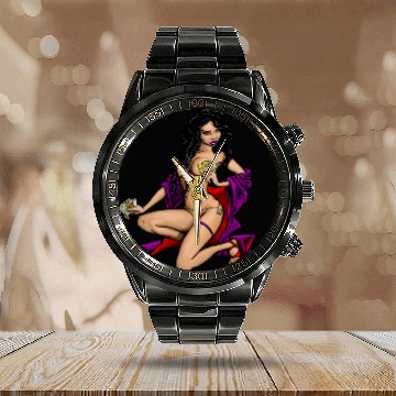 Discover Tarot witch Calendar Steel Band Watch