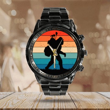 Discover Bigfoot Golf Vintage Retro Sasquatch Playing Gol Calendar Steel Band Watch