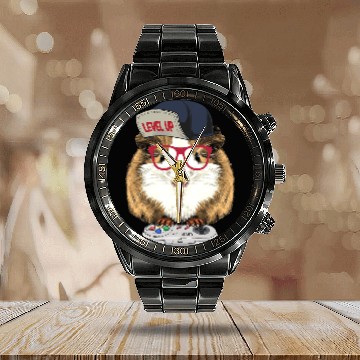 Discover Guinea pig Video Game Wildlife Animal Guinea Calendar Steel Band Watch