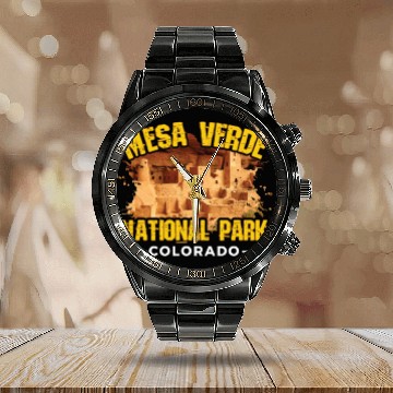 Discover Mesa Verde National Park Calendar Steel Band Watch Colorado Souvenir