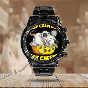 Discover Keep Calm And Eat Cheese Calendar Steel Band Watch