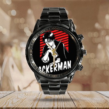 Discover Levi Ackerman shingeki Calendar Steel Band Watch