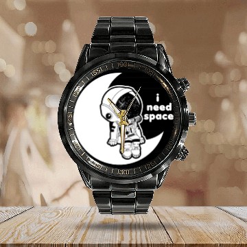 Discover i need space Calendar Steel Band Watch