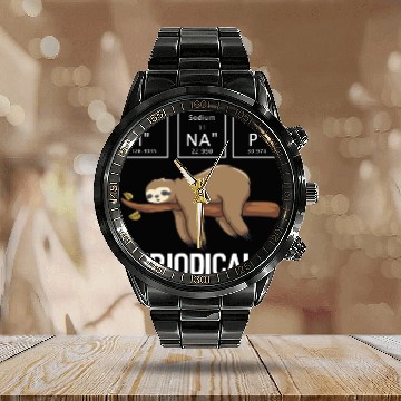 Discover I Na P Periodically Funny Sloth Chemistry Science Calendar Steel Band Watch