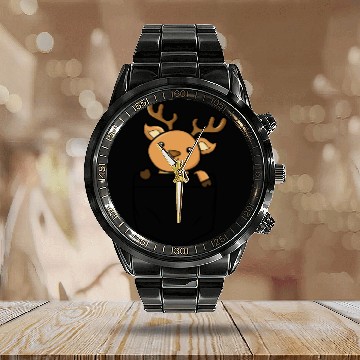 Discover deer, Pocket, reindeer, Calendar Steel Band Watch pocket, kids, cute