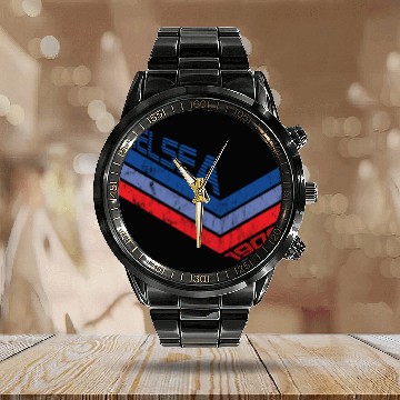 Discover Football Is Everything Chelsea 80S Retro Calendar Steel Band Watch