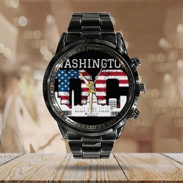 Discover Washington Dc Capitol Hill Usa Flag Souvenir Gift Calendar Steel Band Watch