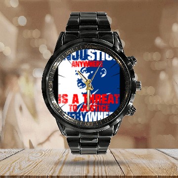 Discover Martin Luther King JR MLK Black History Month Calendar Steel Band Watch
