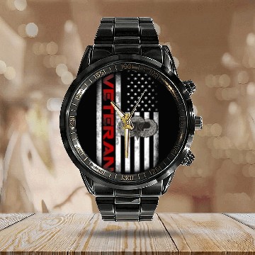 Discover Vintage Flag US Paratrooper Airborne Division Army Calendar Steel Band Watch