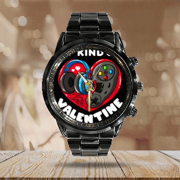 Discover Boys Valentines Day Game Lover Men Women Calendar Steel Band Watch