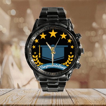 Discover Graduation Congratulations Calendar Steel Band Watch