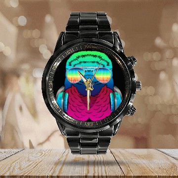 Discover Hummingbird Music DJ - Bird Collection Calendar Steel Band Watch