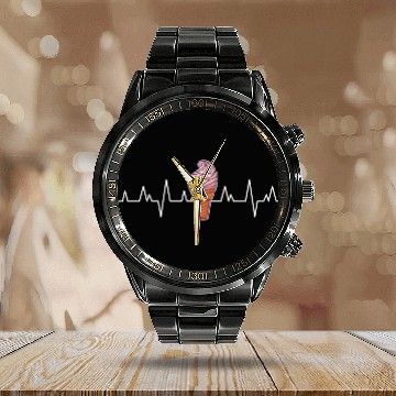 Discover Cute Ice Cream Artwork Gelato Lover Heartbeat Calendar Steel Band Watch