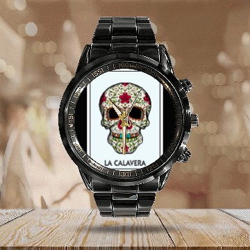 Discover La Calavera Lottery The Skull Card Mexican Lottery Calendar Steel Band Watch