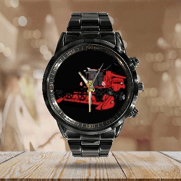 Discover Combine harvester - Farmer Calendar Steel Band Watch