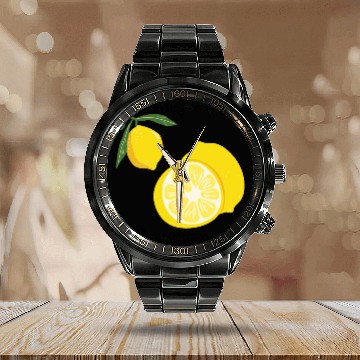Discover Easy Peasy Lemon Squeezy Calendar Steel Band Watch