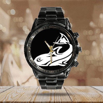 Discover Cool Tattoo Tribal Dolphin Design Vector Calendar Steel Band Watch