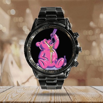Discover DRUNK GUMMY BEAR Calendar Steel Band Watch