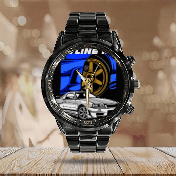 Discover Japan Legend GT-R Skyline R34 Calendar Steel Band Watch