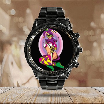Discover Joker Girl Calendar Steel Band Watch Card Deck Halloween Costume