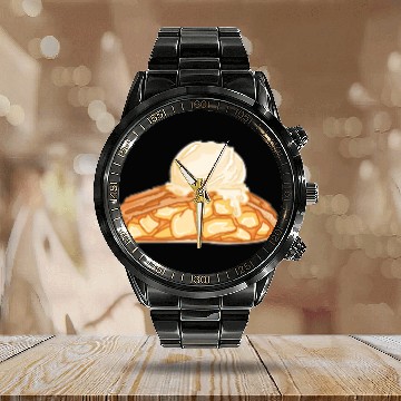 Discover Apple Strudel with Vanilla Ice Cream Calendar Steel Band Watch
